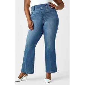 SPANX Kick Flare Jeans Vintage Indigo Women's XL‎ Petite Stretch Denim Pull On
